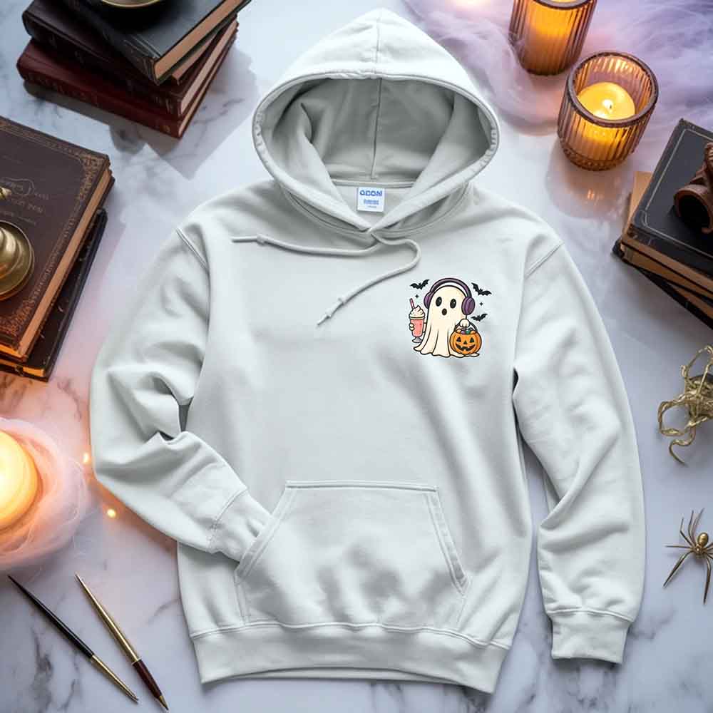 Little Ghost Iced Coffee Hoodie – Cute Halloween Ghost Hoodie