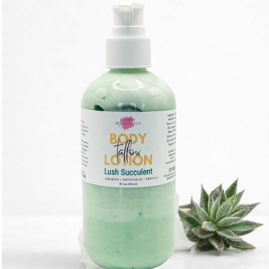 Tallow Body Lotion - Lush Succulent | Rich Hydration & Crisp Spa Scent