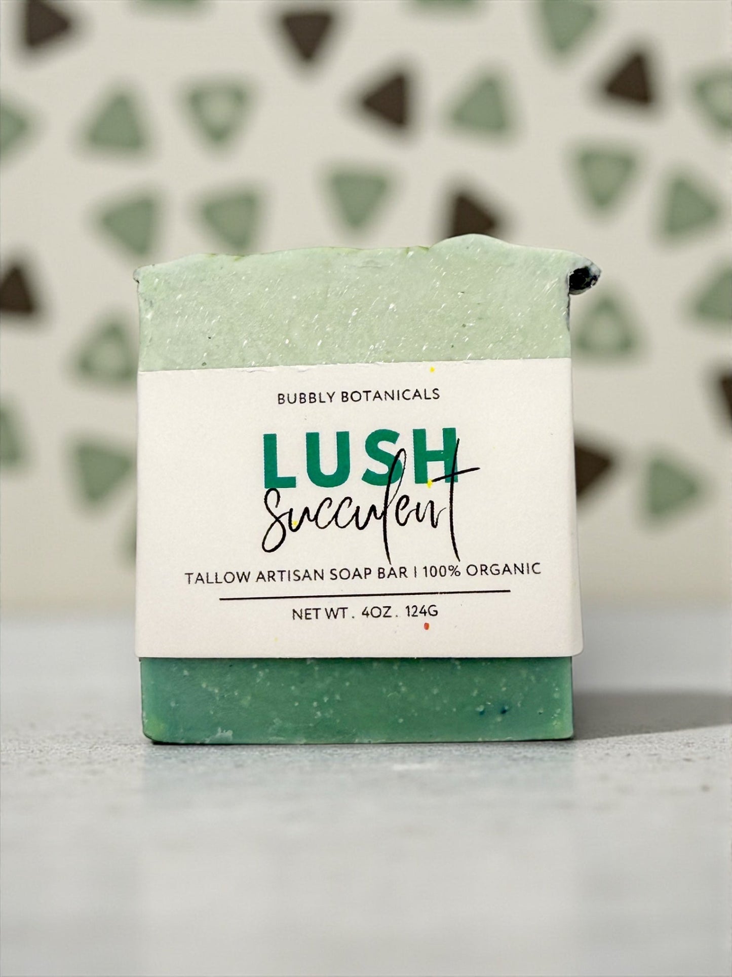 Handcrafted Tallow Soap- Lush Succulent | Fresh Green Botanical Bar Scent