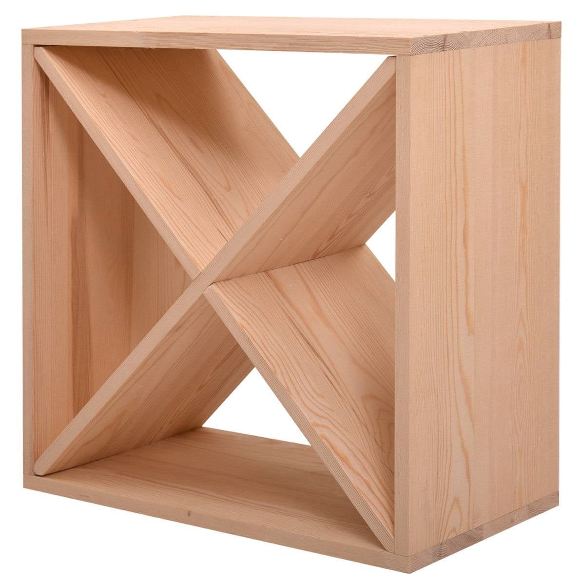 24 Bottle Solid Wood Stackable Modular Wine Rack, a stylish and expandable storage solution with natural wood grain and aroma.