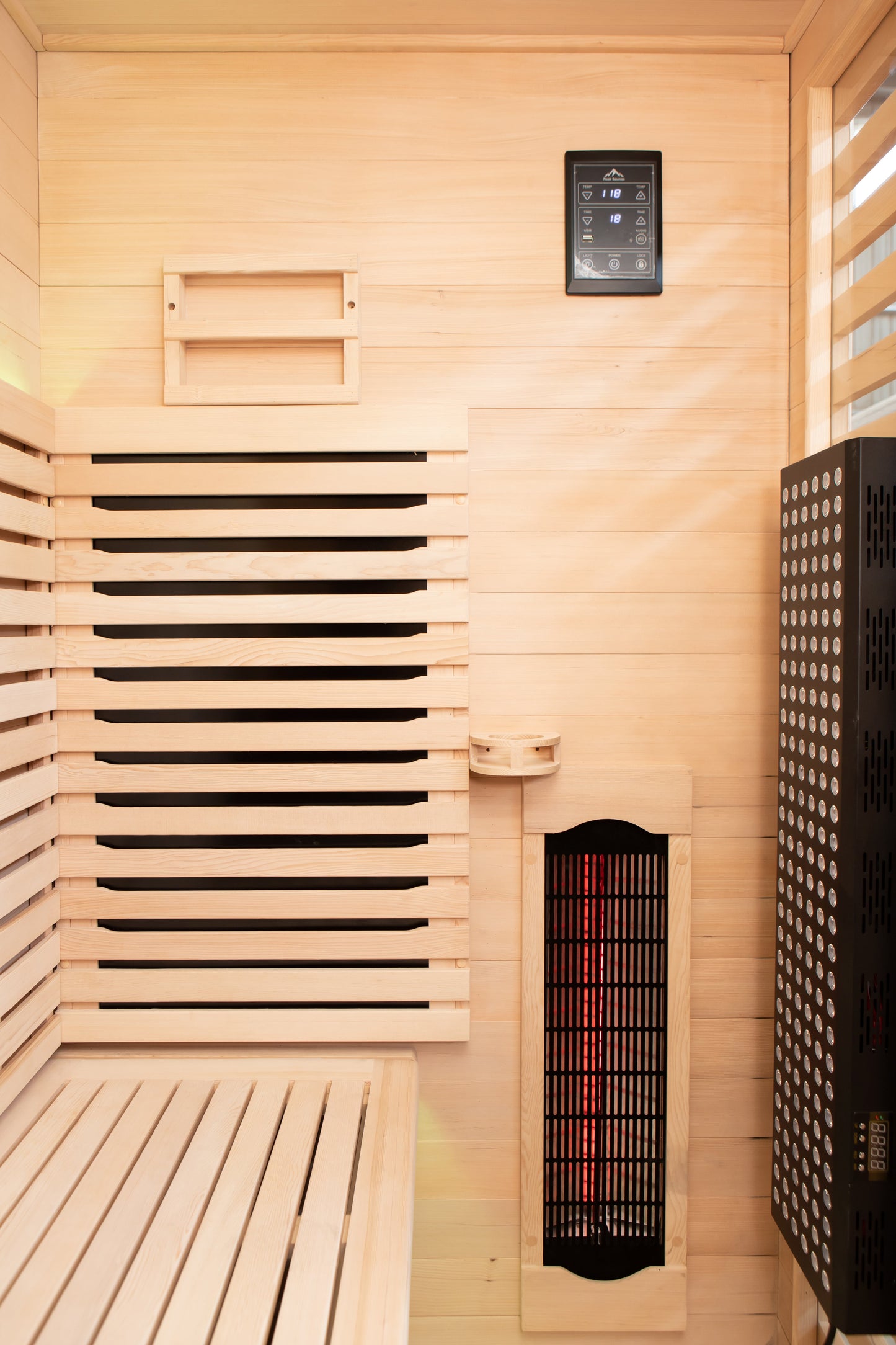 Peak Saunas Denali 3-Person Full Spectrum Infrared Sauna with Built-In XL Medical-Grade Red Light Therapy & Smart WiFi App Control