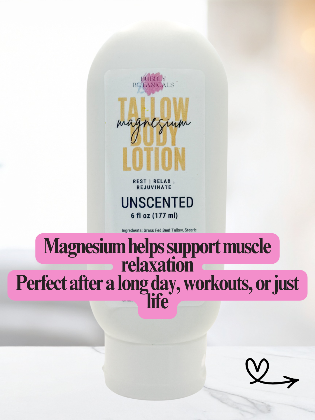Magnesium Tallow Lotion - Bamboo Teak | Spa Relaxation & Muscle Relief