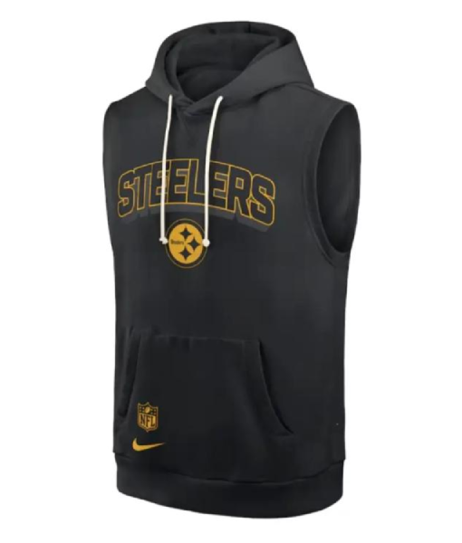 Mike Tomlin Pittsburgh Steelers Black Sideline Sleeveless Hoodie