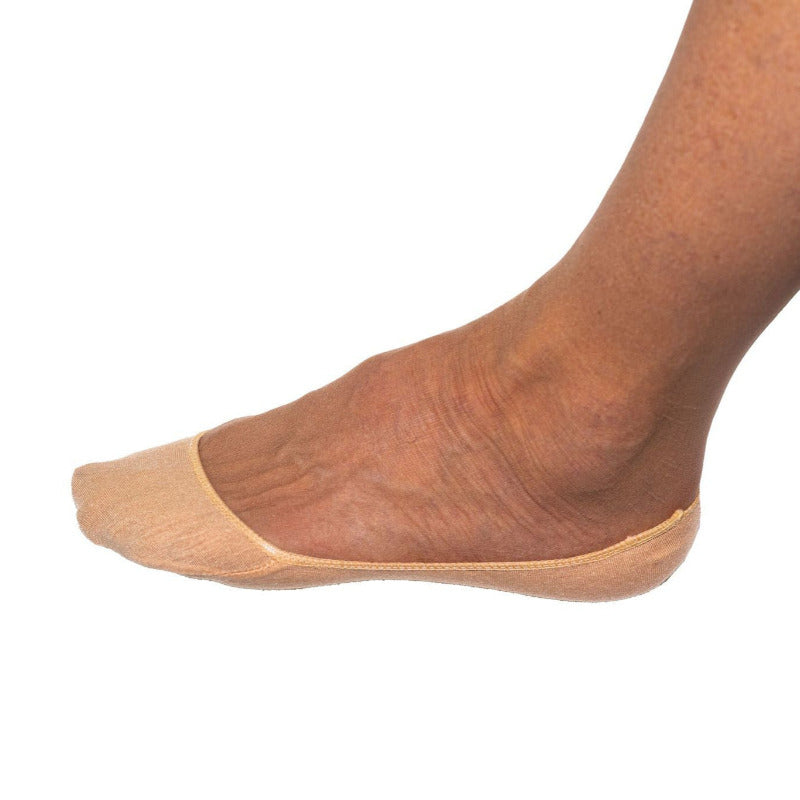 Invisocks (Multipacks) sock in soft cotton with silicone heel patch for no-slip fit shown on foot in stylish and invisible design.