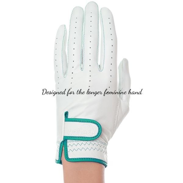 Premium Elongated Golf Gloves for women, leather design for a perfect fit and grip, ideal for female golfers.