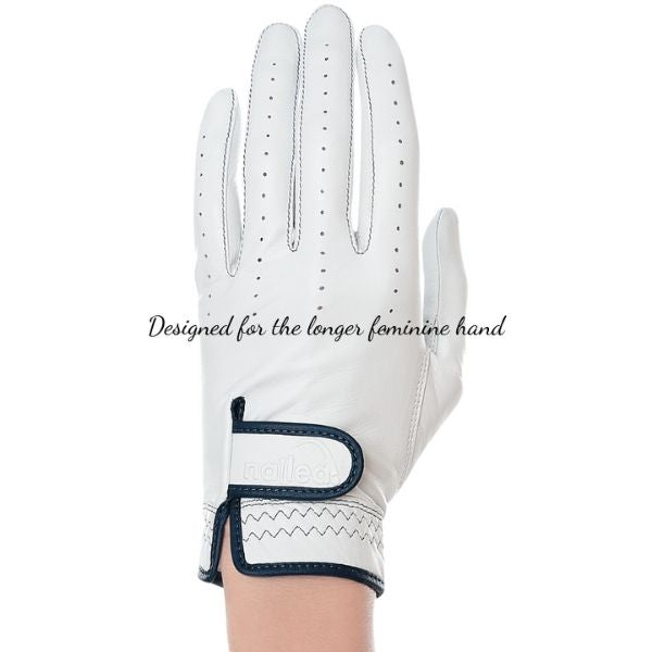 Premium Elongated Golf Gloves for women, crafted from leather for a tailored fit and enhanced grip, designed for longer fingers.