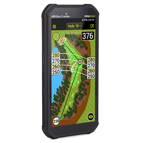 SkyCaddie® PRO 5X golf GPS device with TruePoint Precision Positioning Technology display
