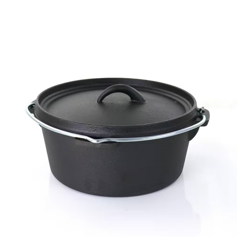Cast iron Dutch oven from the 5-Piece Cast Iron Cookware Set with Dutch Oven Griddle and 2 Skillets