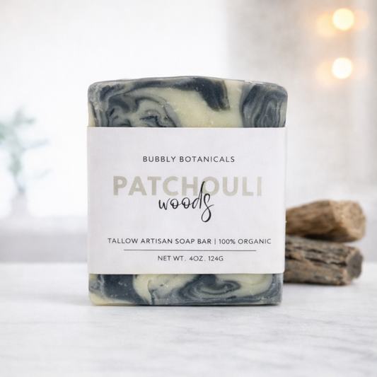 Handcrafted Tallow Soap - Patchouli Woods | Earthy, Grounding Scent