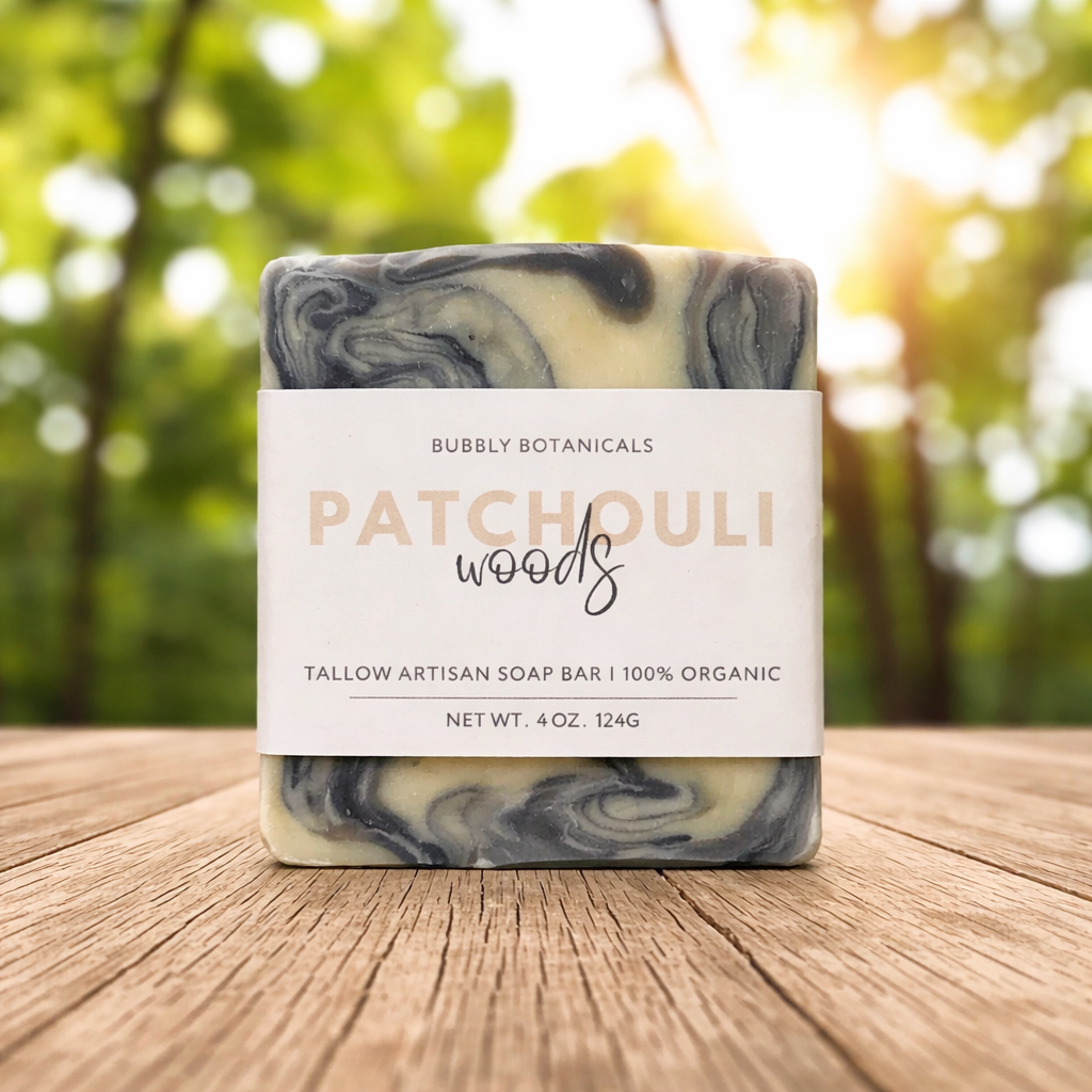 Handcrafted Tallow Soap - Patchouli Woods | Earthy, Grounding Scent