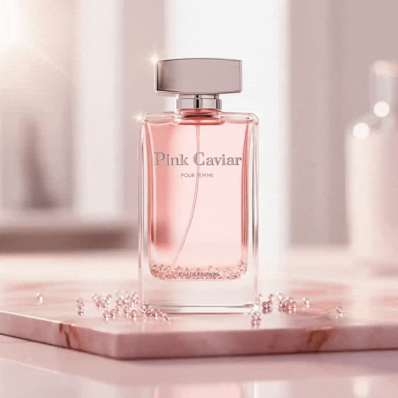 Syren - Pink Caviar perfume bottle with delicate floral design, perfect for creating unforgettable moments.