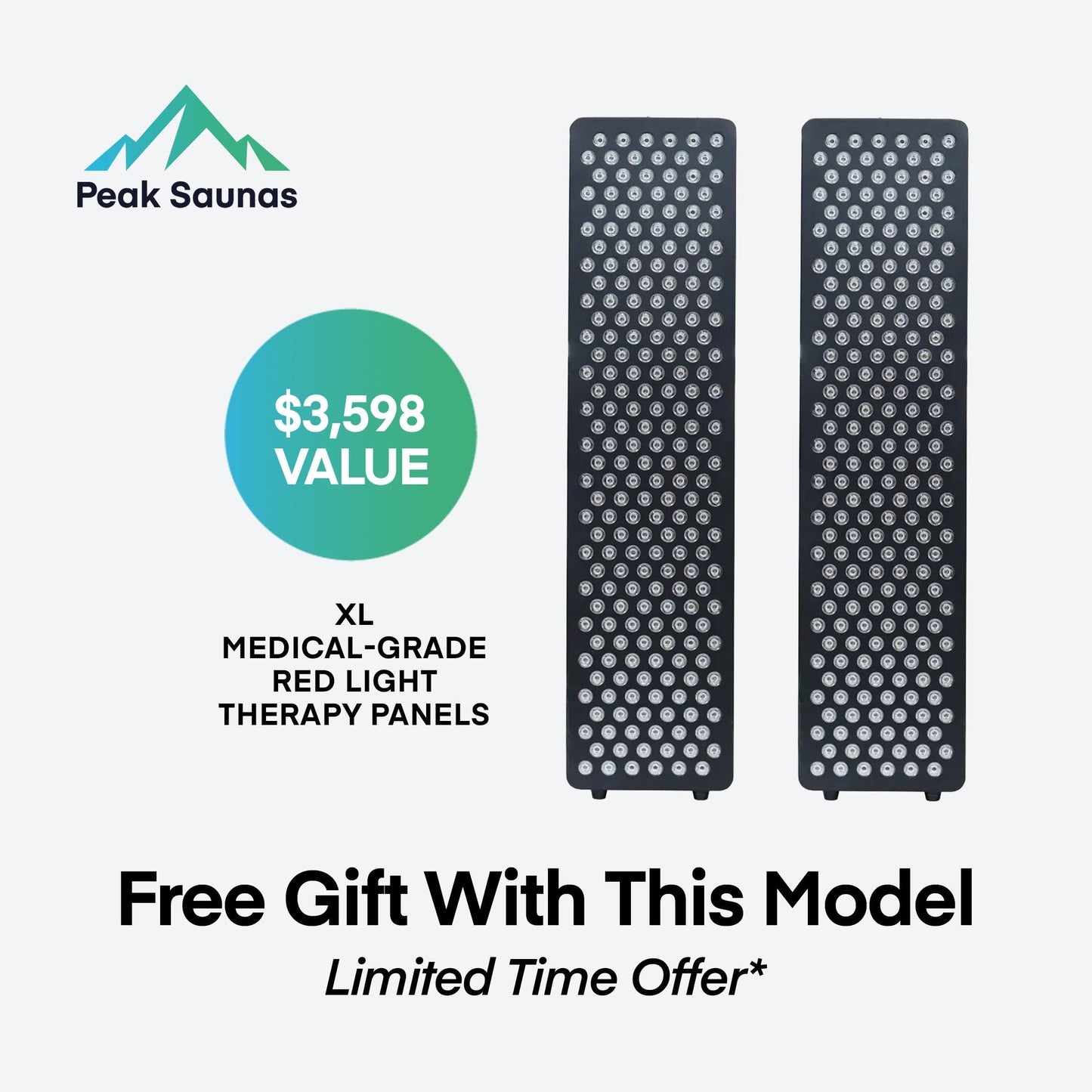 Peak Saunas Denali 3-Person Full Spectrum Infrared Sauna with Built-In XL Medical-Grade Red Light Therapy & Smart WiFi App Control