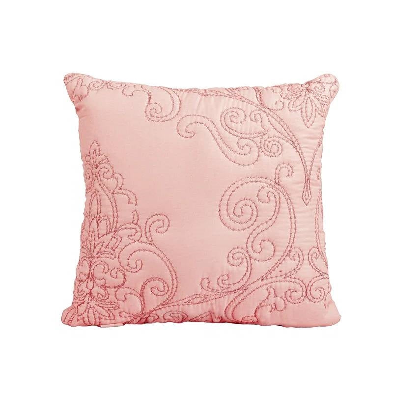 Decorative pillow from Queen size Dusty Pink Damask Embroidered 4 Piece Oversized Bedspread Set