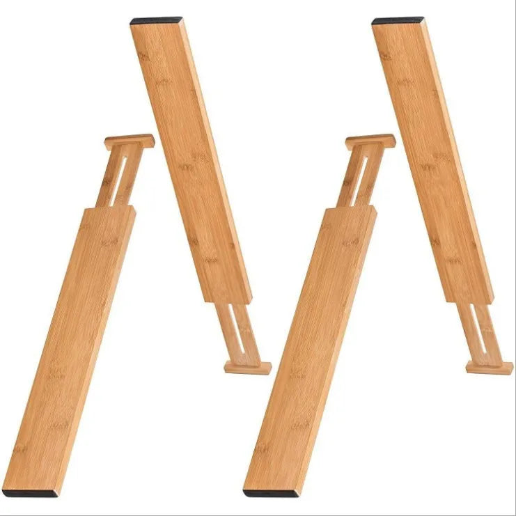 Bamboo Expandable Strip Bamboo Drawer Partition Expandable Drawer Partition Convenient Bamboo Divider Drawer Organization image