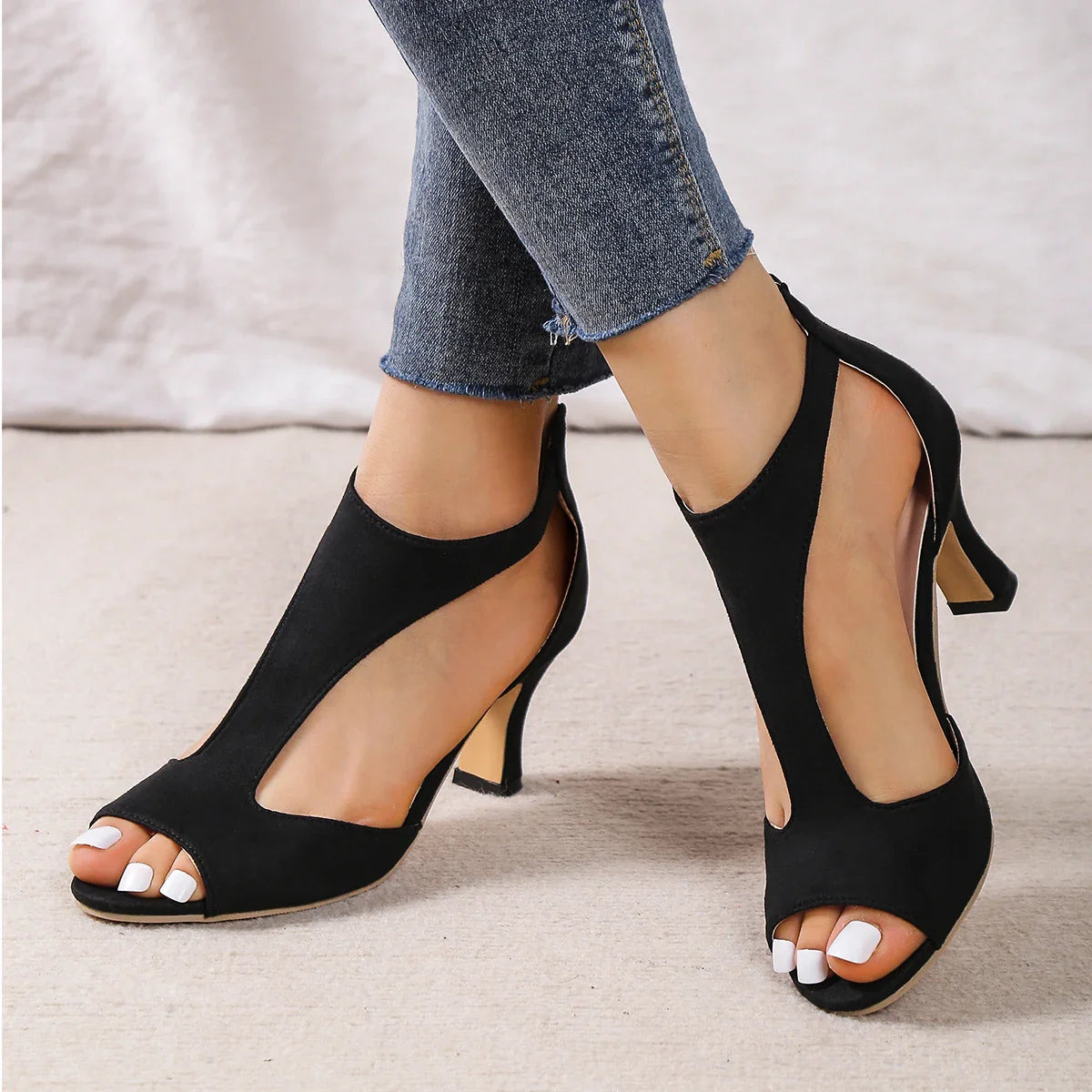 Leather High Heels Shoes