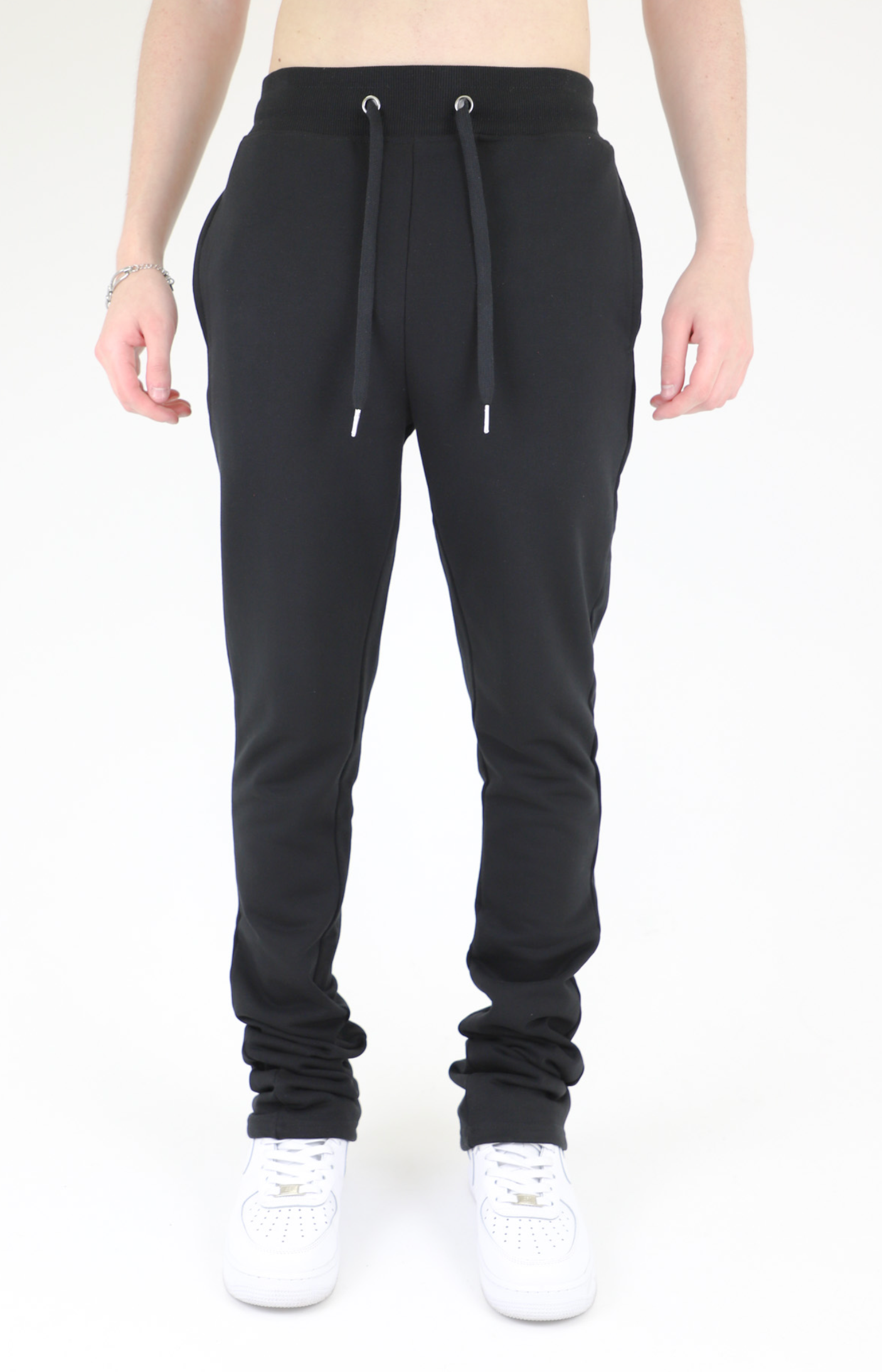 M5690-AJSKP MULTI-COLOR STACKED SWEATPANTS with elastic waistband, adjustable drawstrings, back and side pockets.
