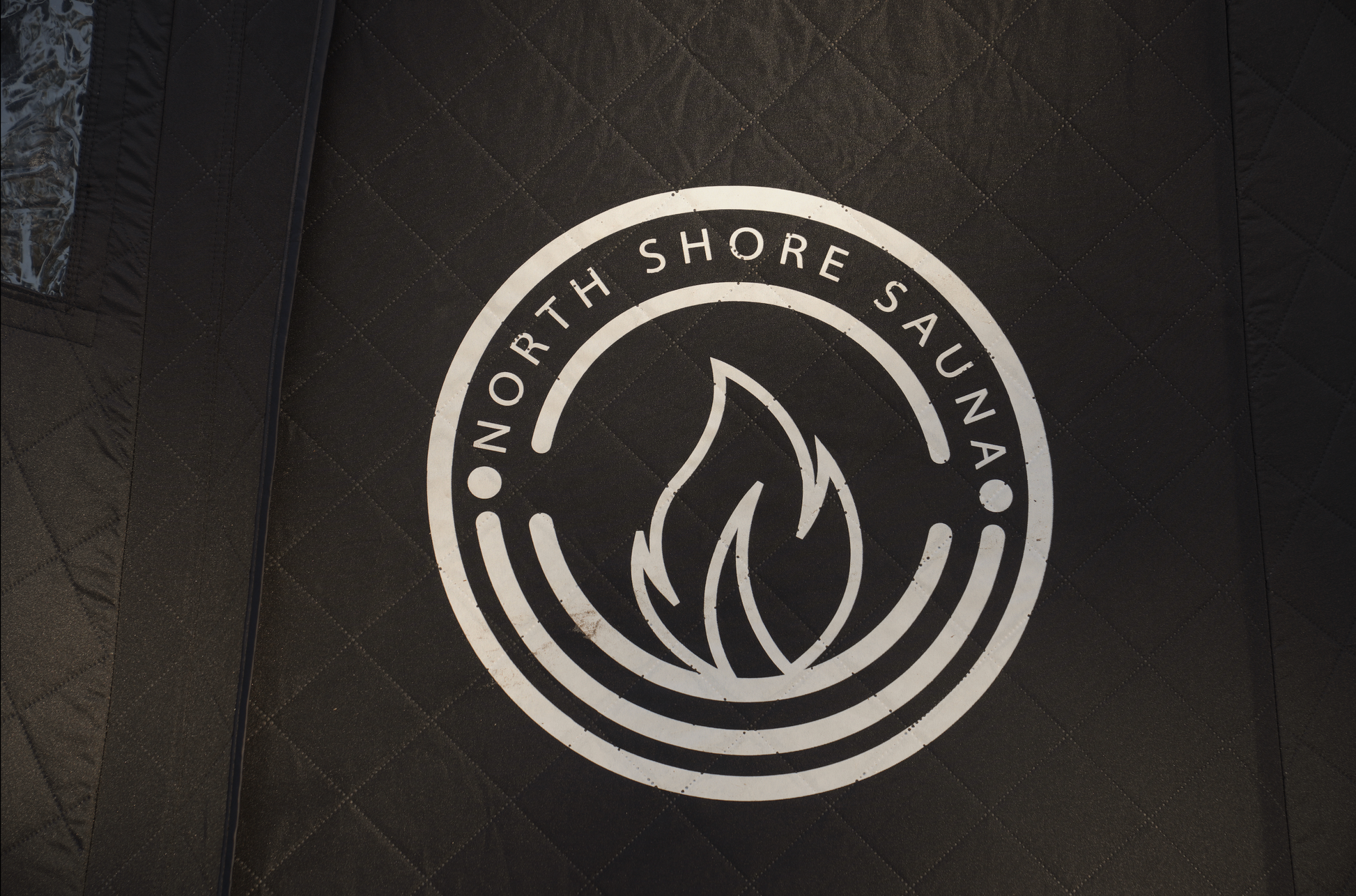 Logo on the Nova 6 Sauna Tent (6-person; tent only) showing North Shore Sauna emblem.