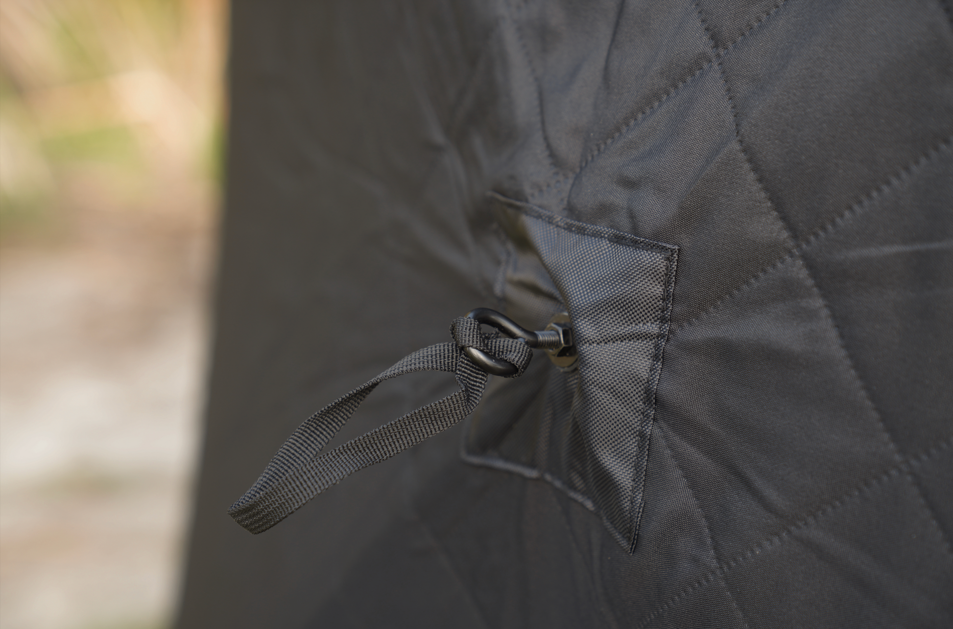 Close-up of heat-resistant quilted fabric on Nova 4 Sauna Tent (4-person; tent only) showcasing its durable construction.