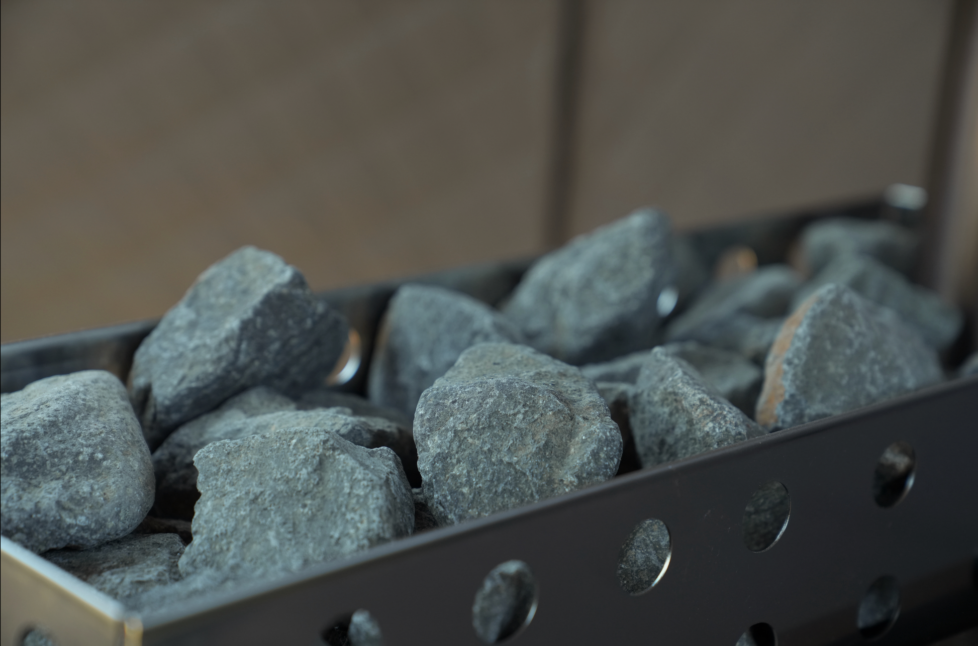 Thermal sauna stones in wood-fired rock basket for Dome Sauna Tent Starter Package (8-person)