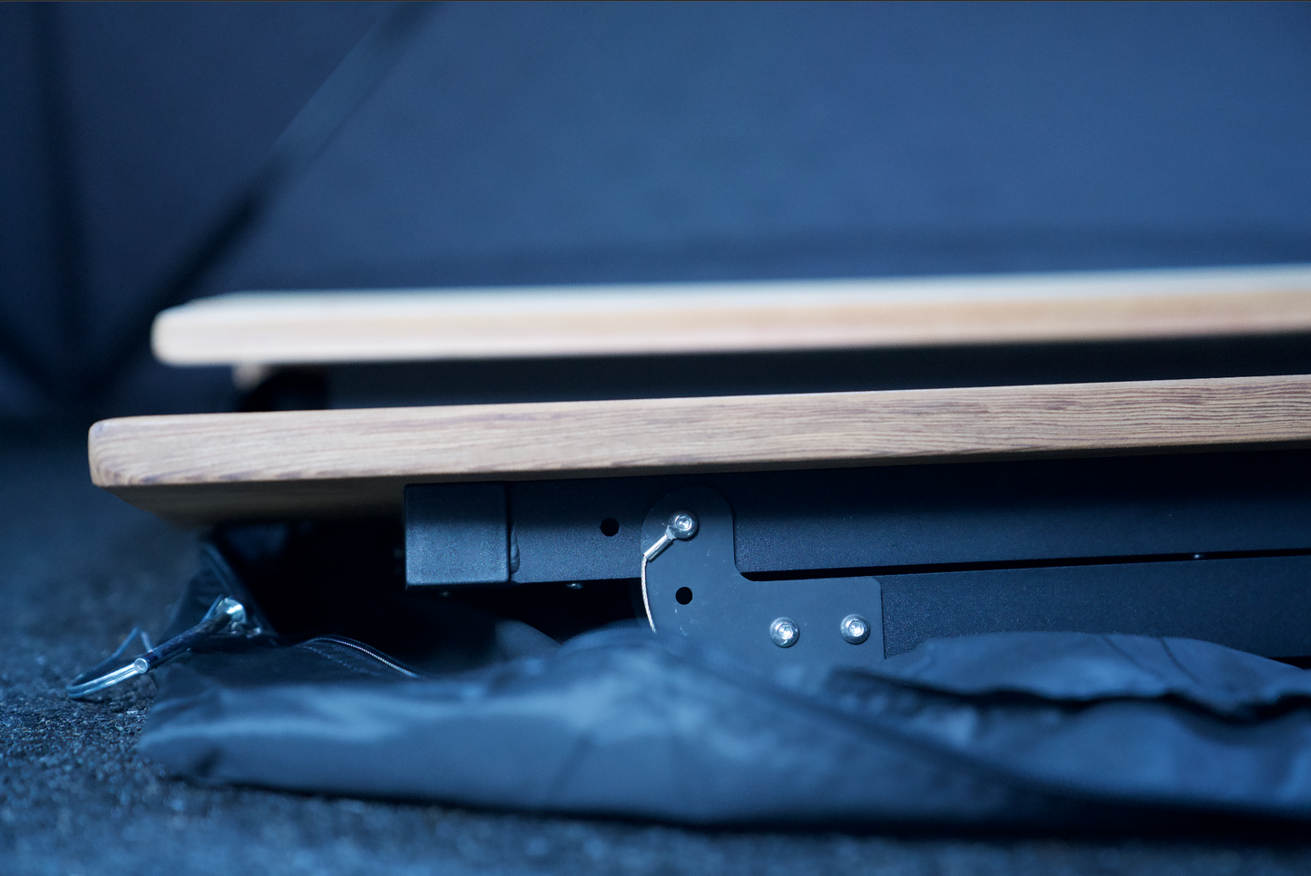 Portable Sauna Bench folded for convenient storage and transport
