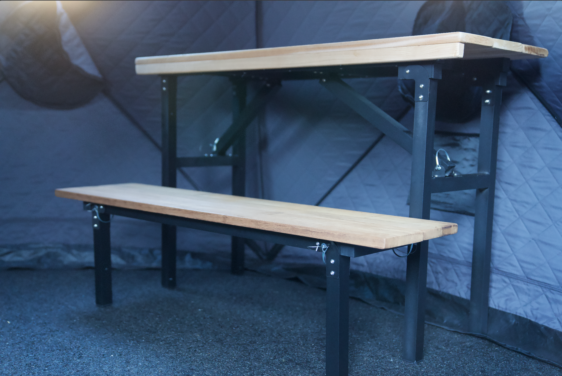Portable Sauna Bench with durable wooden design, lightweight and foldable for easy use in saunas. Elevate feet for consistent heat.