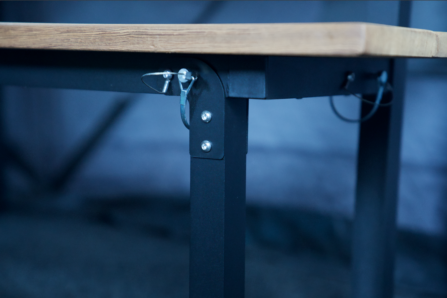 Close-up of a Portable Sauna Bench showing durable materials and folding legs for easy transport.