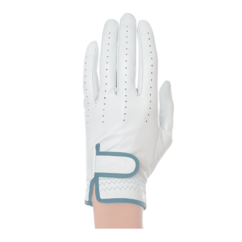 Premium Standard Golf Gloves White, luxury women's golf gloves for better grip, available in standard and elongated sizing.