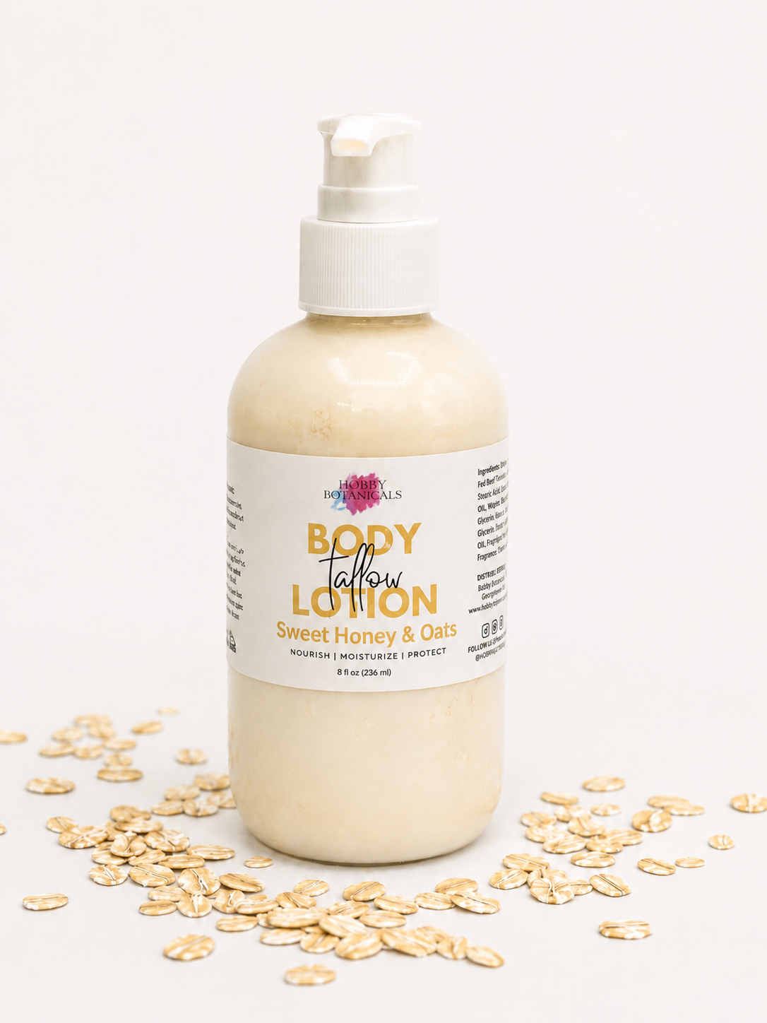 Tallow Body Lotion Sweet Honey & Oats | Honey Almond Scent