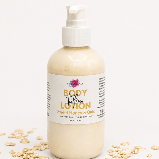 Tallow Body Lotion - Sweet Honey & Oats | Honey Almond Scent