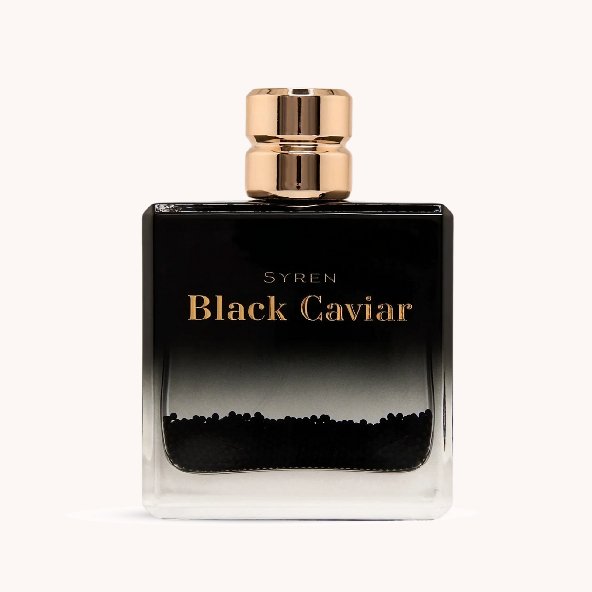 Syren - Black Caviar fragrance bottle with luxurious design, symbolizing confidence, allure, and understated wealth.