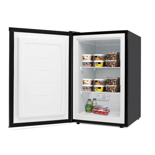 Modern Compact 3 cu ft. Space Saving Portable Mini Freezer Home Kitchen Dorm with stainless steel door and chrome shelves