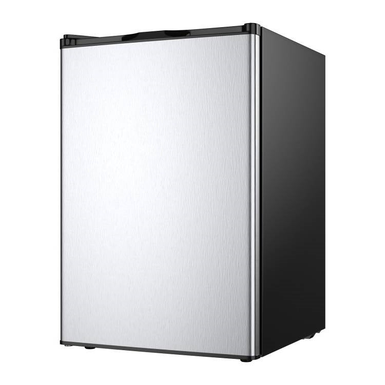 Modern Compact 3 cu ft. Space Saving Portable Mini Freezer Home Kitchen Dorm with stainless steel door and black cabinet exterior