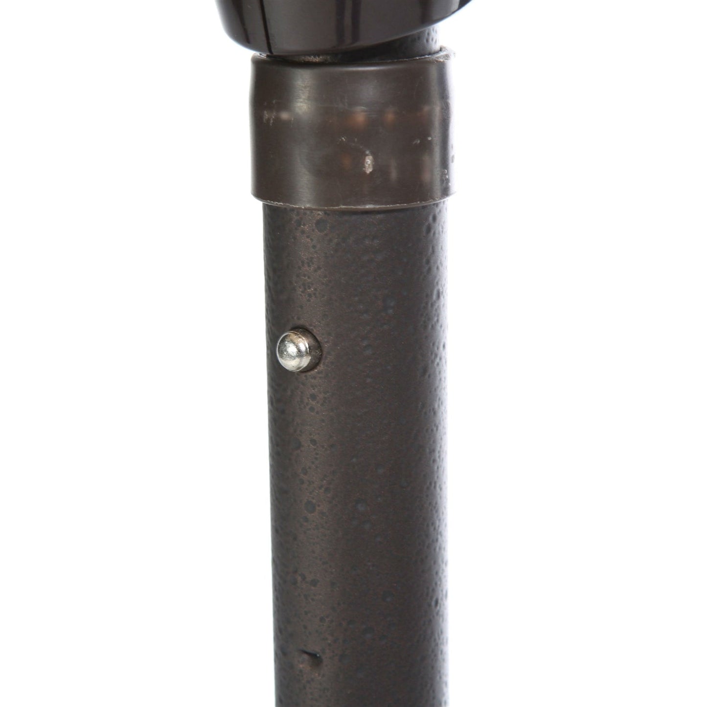 Close-up of metal pole on 9-Ft Patio Umbrella in Terracotta with Metal Pole and Tilt Mechanism.