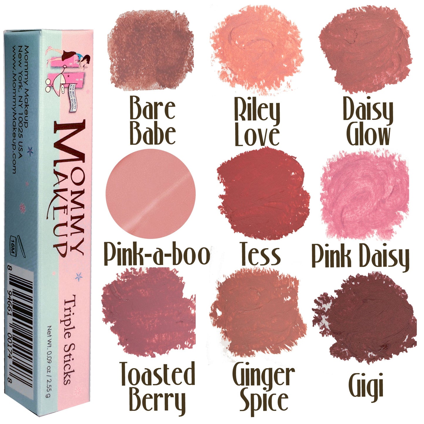 Triple Sticks Lipstick, Cream Blush, and Treatment in Riley Love