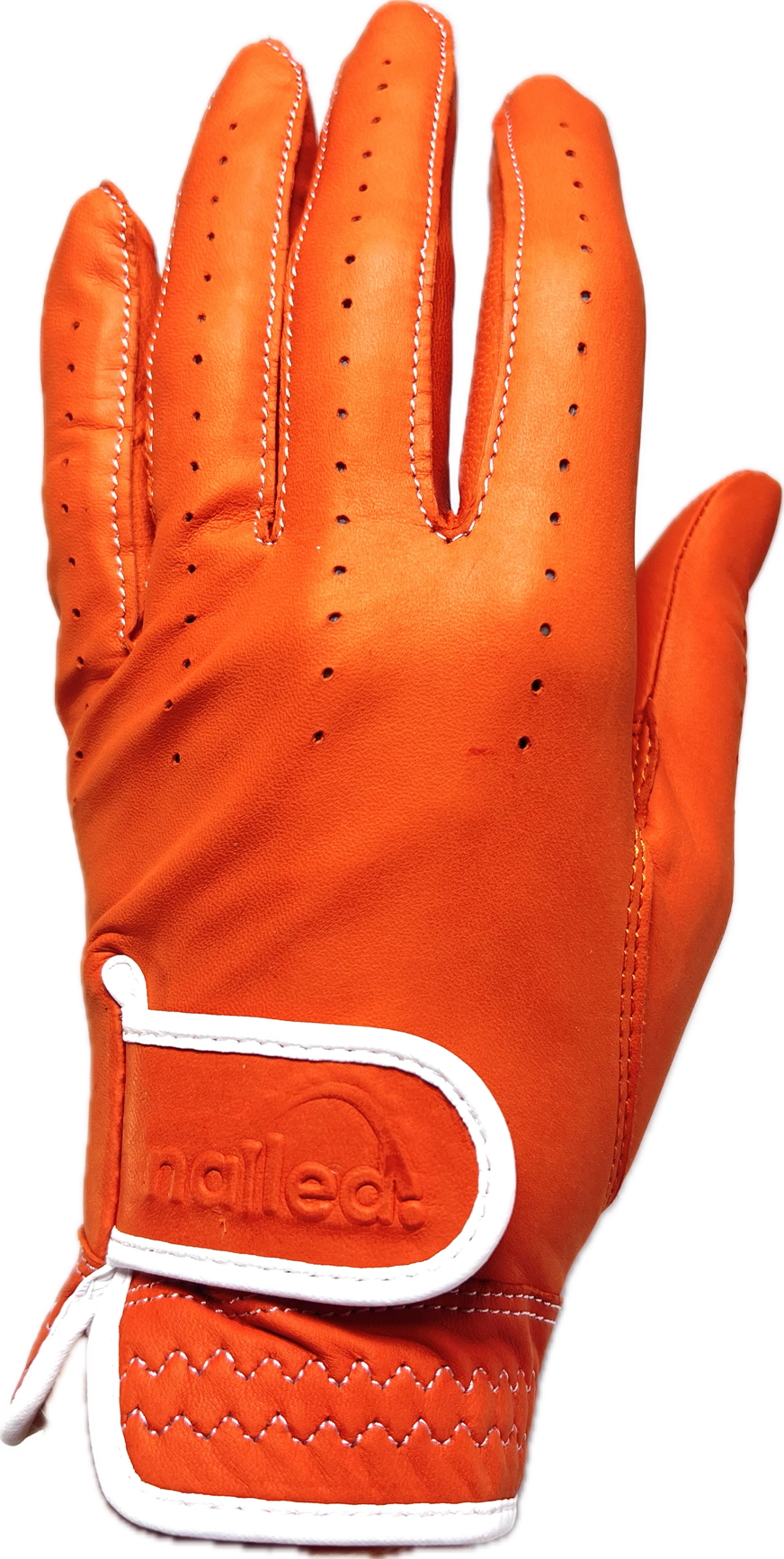 Premium Standard Golf Gloves - Colored, orange women’s glove for optimal club grip and fit, designed for style and performance.