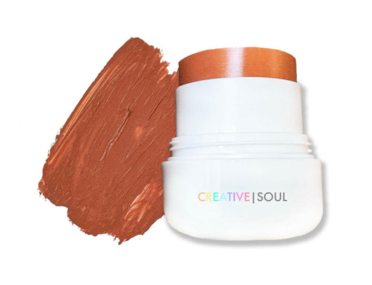 Terror Taupe cream blush by Creative Soul in nude beige, vegan, cruelty-free, blendable, highly pigmented, satin-matte finish.