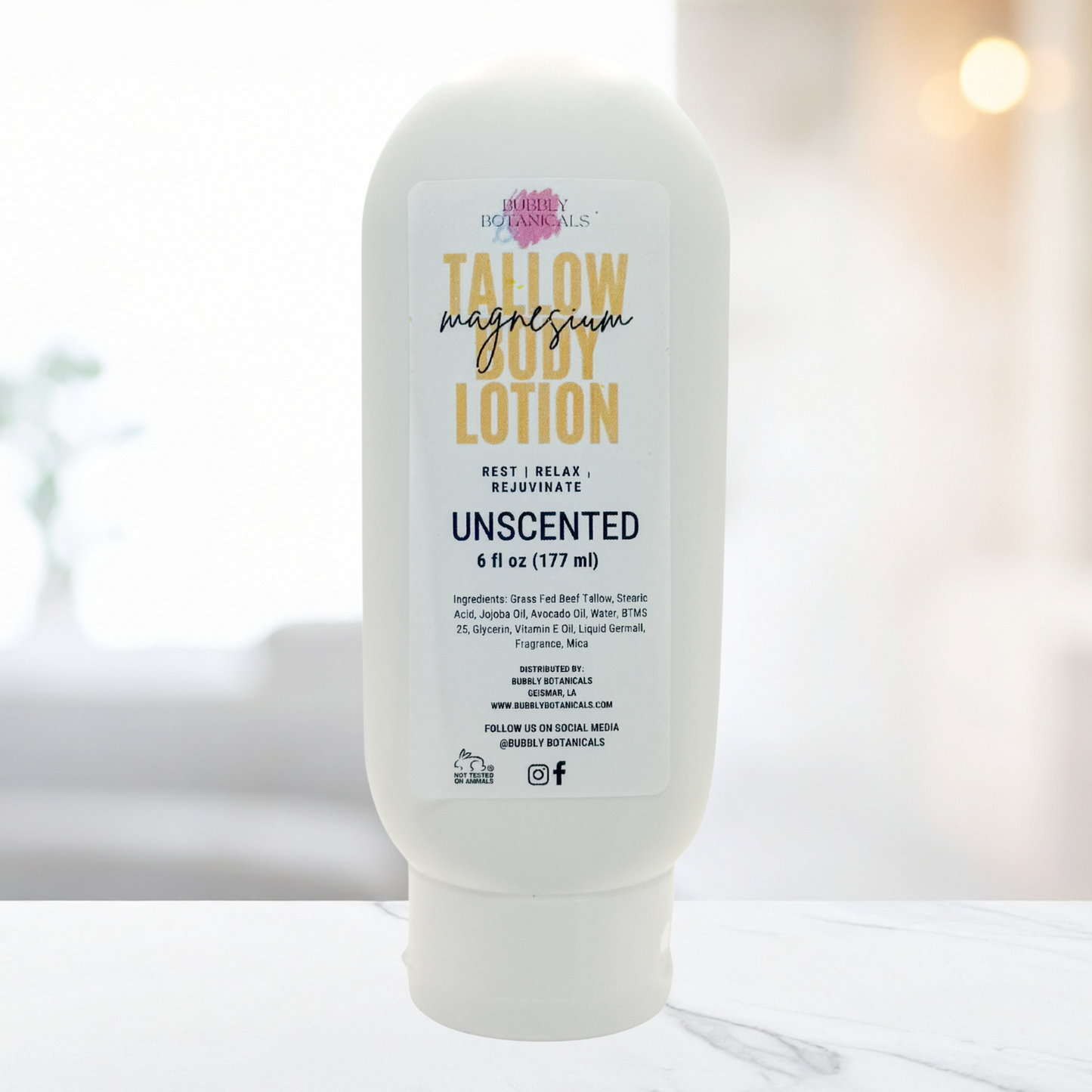 Magnesium Tallow Lotion  Unscented |Relaxation & Muscle Relief