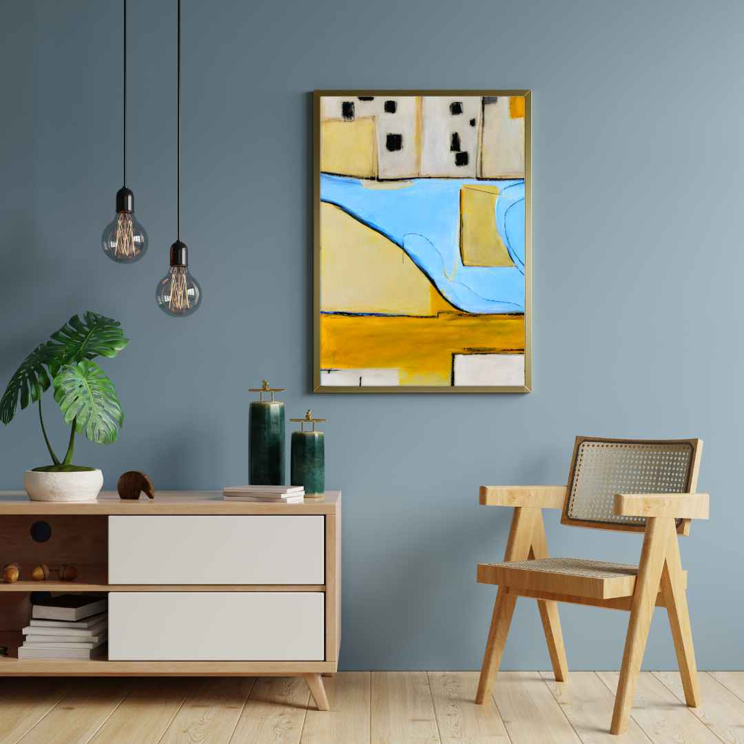 Chromatic Symphony I canvas print with whimsical designs and bold lines, perfect for adding color and depth to any living space.