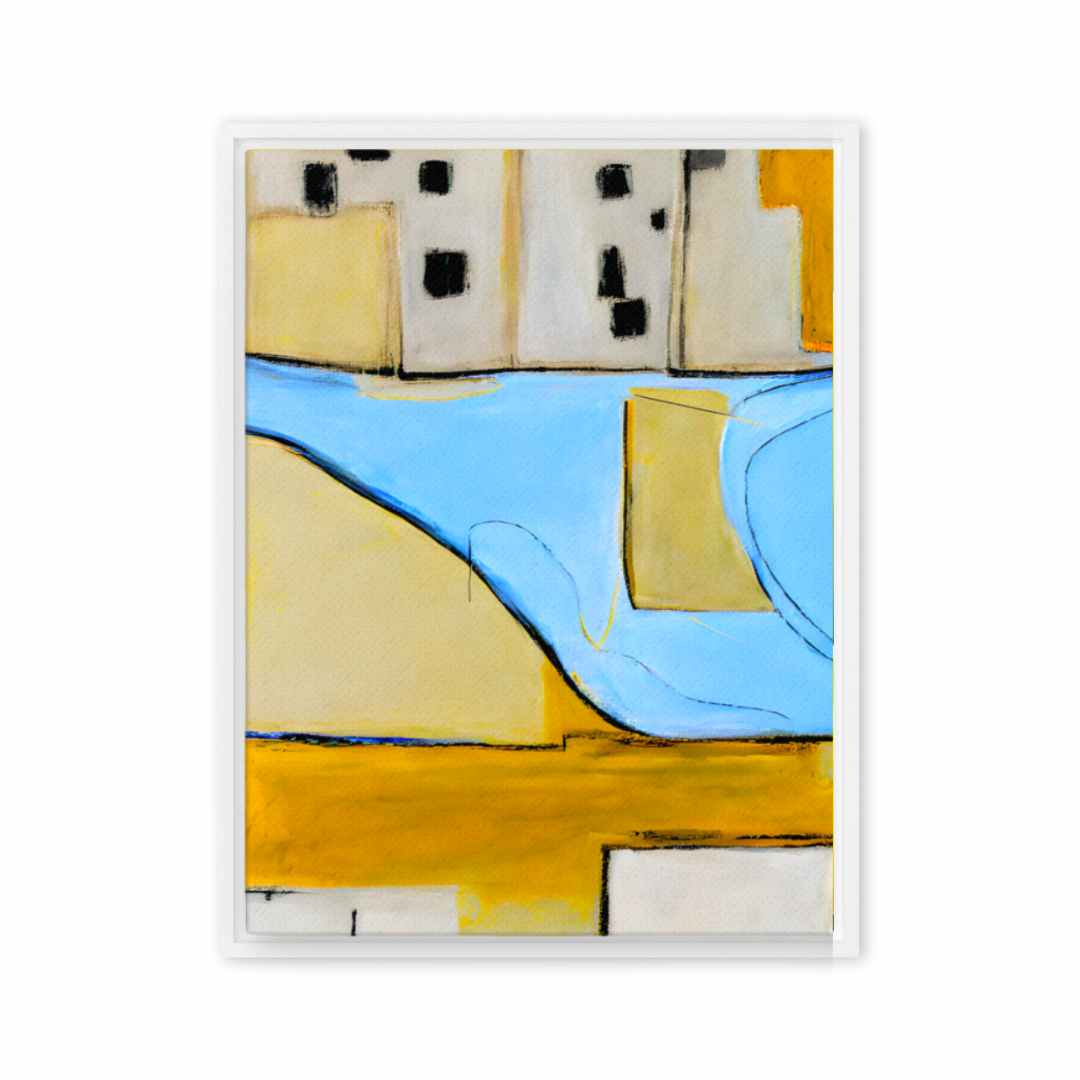 Chromatic Symphony I canvas print with bold black lines and playful colors, ideal for adding whimsy to a living room or bedroom.