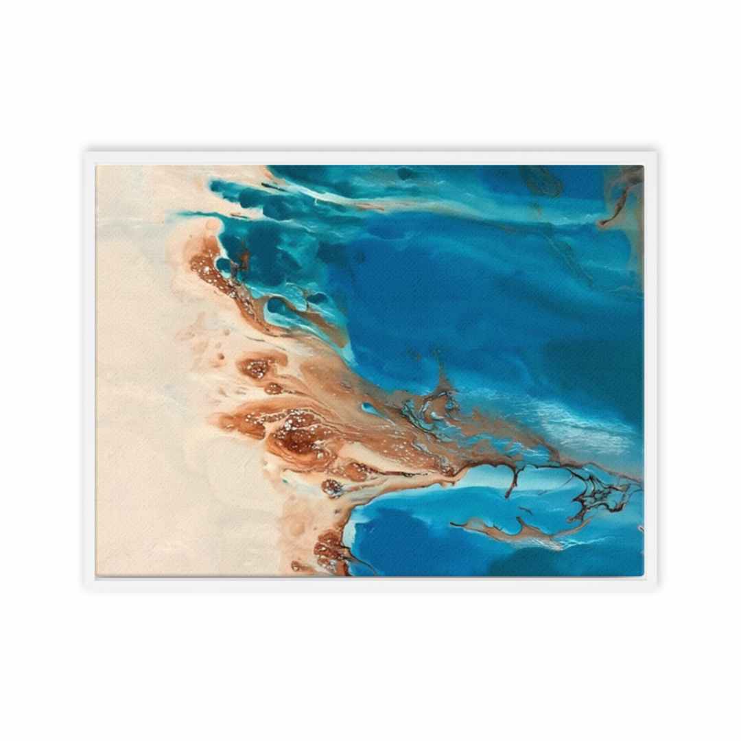 Los Roques Archipelago canvas print with crystal blue waters and serene atmosphere, perfect for home decor.