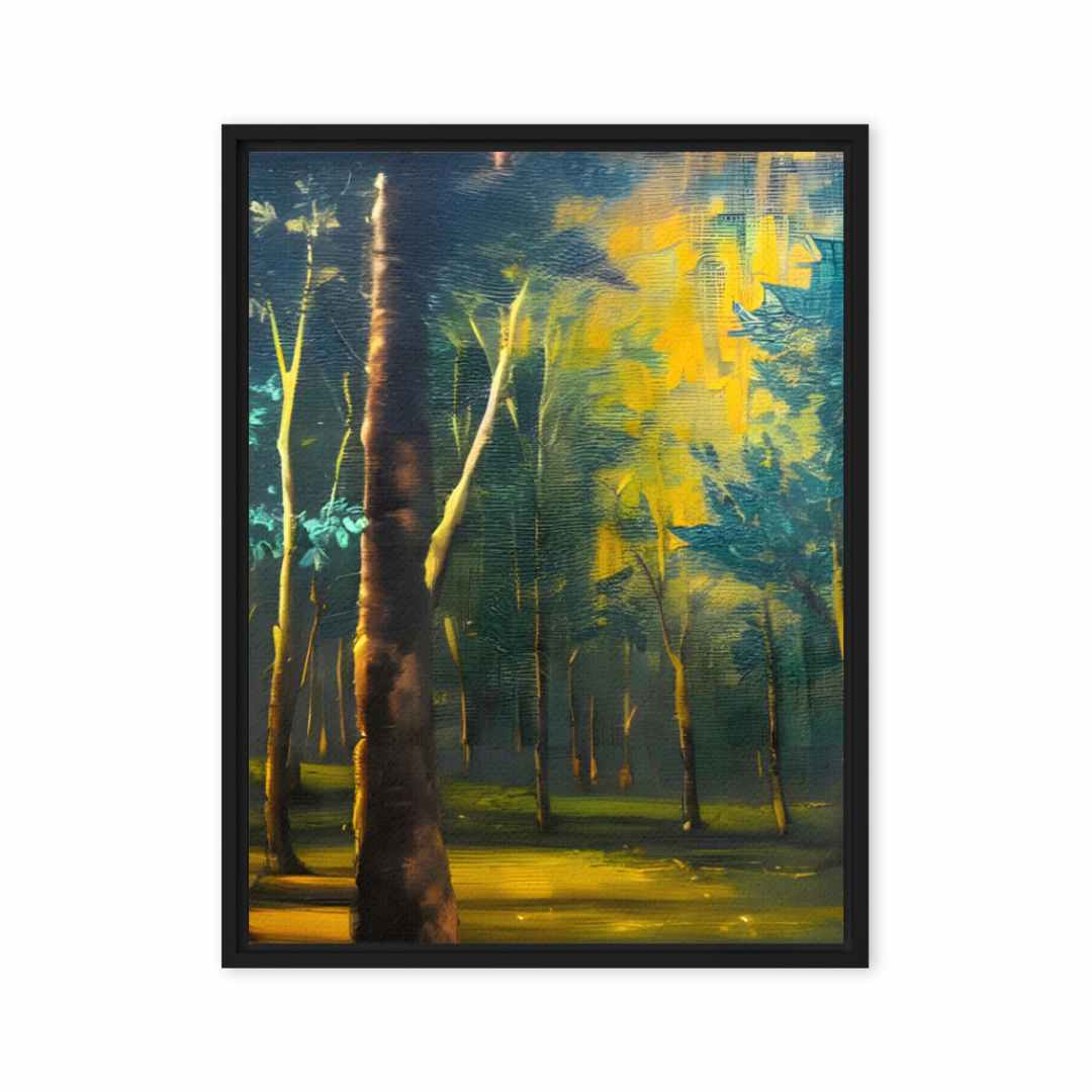 Serene Green Forest canvas print with vibrant colors, transforming spaces into tranquil oases with nature-inspired wall art decor.