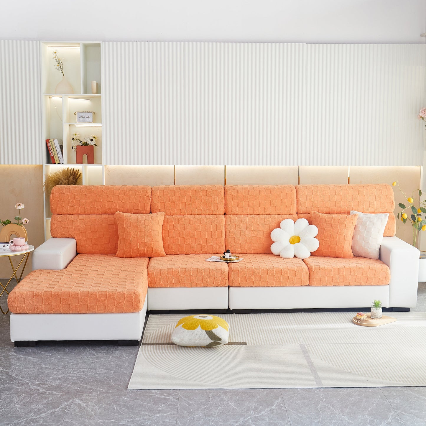 Stretchable Cotton Velvet Sofa Cover Furniture Covers for Pets Slipcovers and Couch Cushion Covers