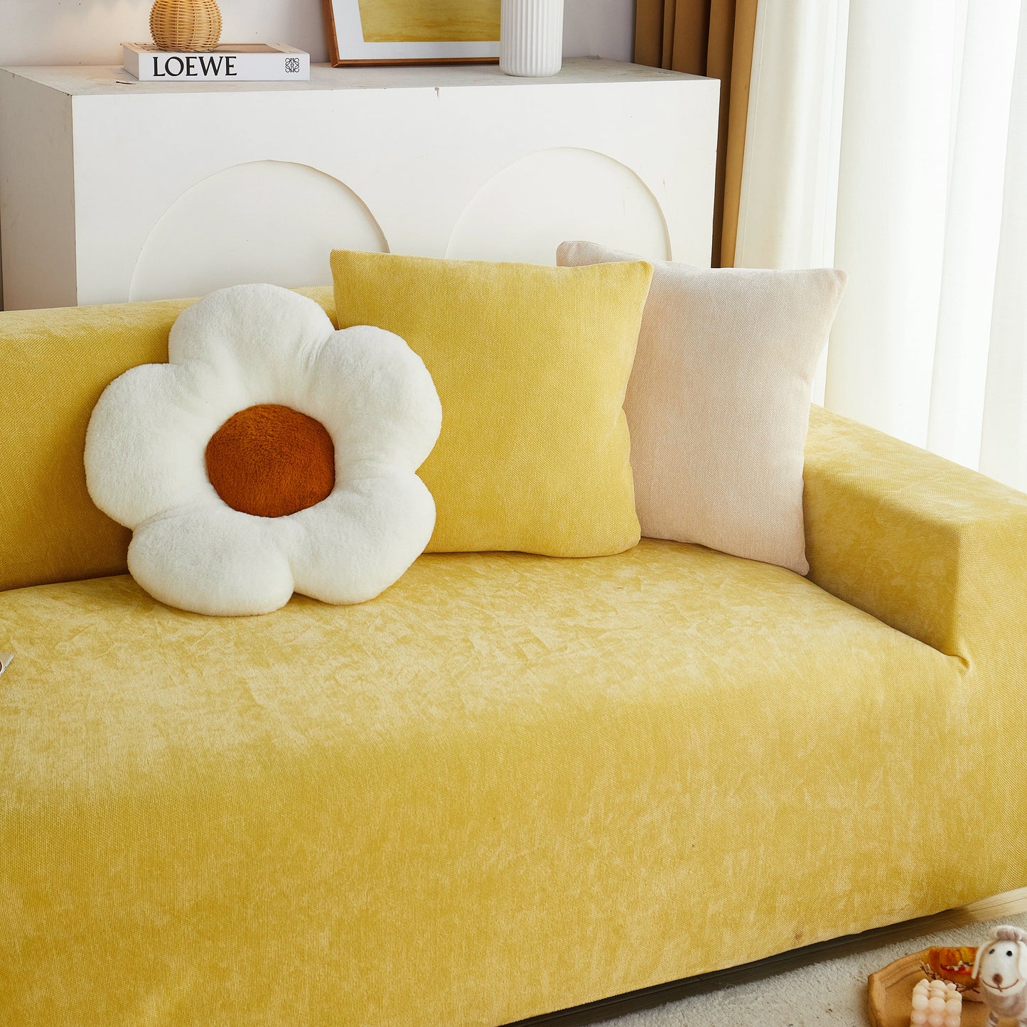 L Shape Couch Cover Stretch Soft Sectional Sofa Cover Furniture Protector Slipcover for Couch with 1pcs Free Pillowcases