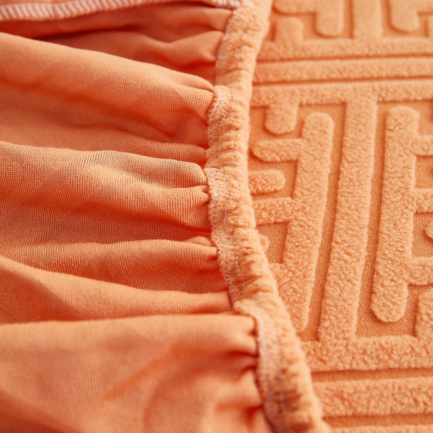 Close-up of Polar Fleece Couch Cushion Covers, Stretch Sofa Seat Cushion Covers showcasing elastic fit and detailed texture.