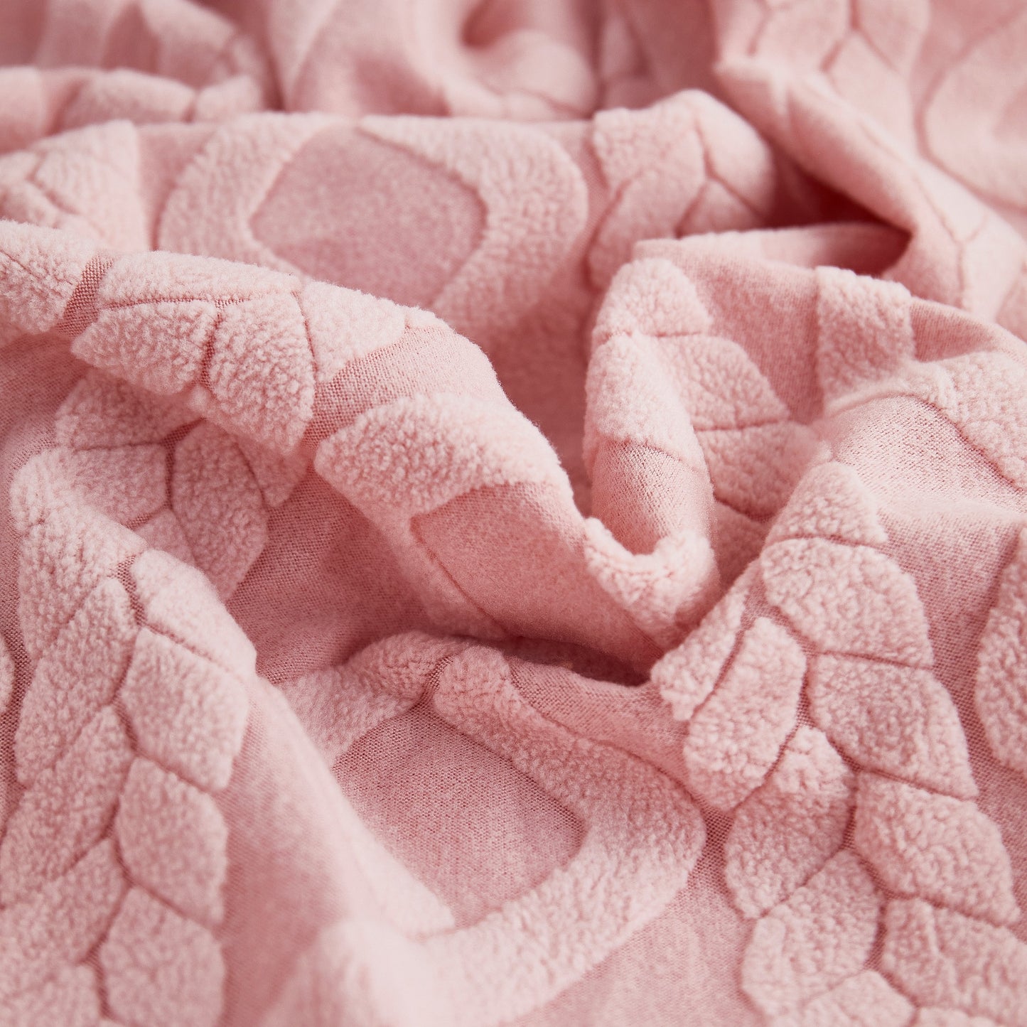 Close-up of soft pink fabric texture for Stretch Couch Seat Cushion Covers, Sofa Slipcover Sofa Cover Soft Flexibility with Elastic Bottom.