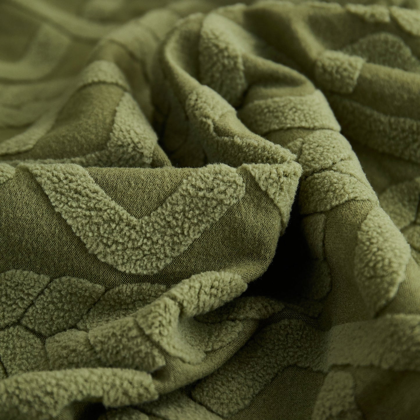 Close-up of green fabric showing texture for Stretch Couch Seat Cushion Covers, Sofa Slipcover Sofa Cover Soft Flexibility with Elastic Bottom.