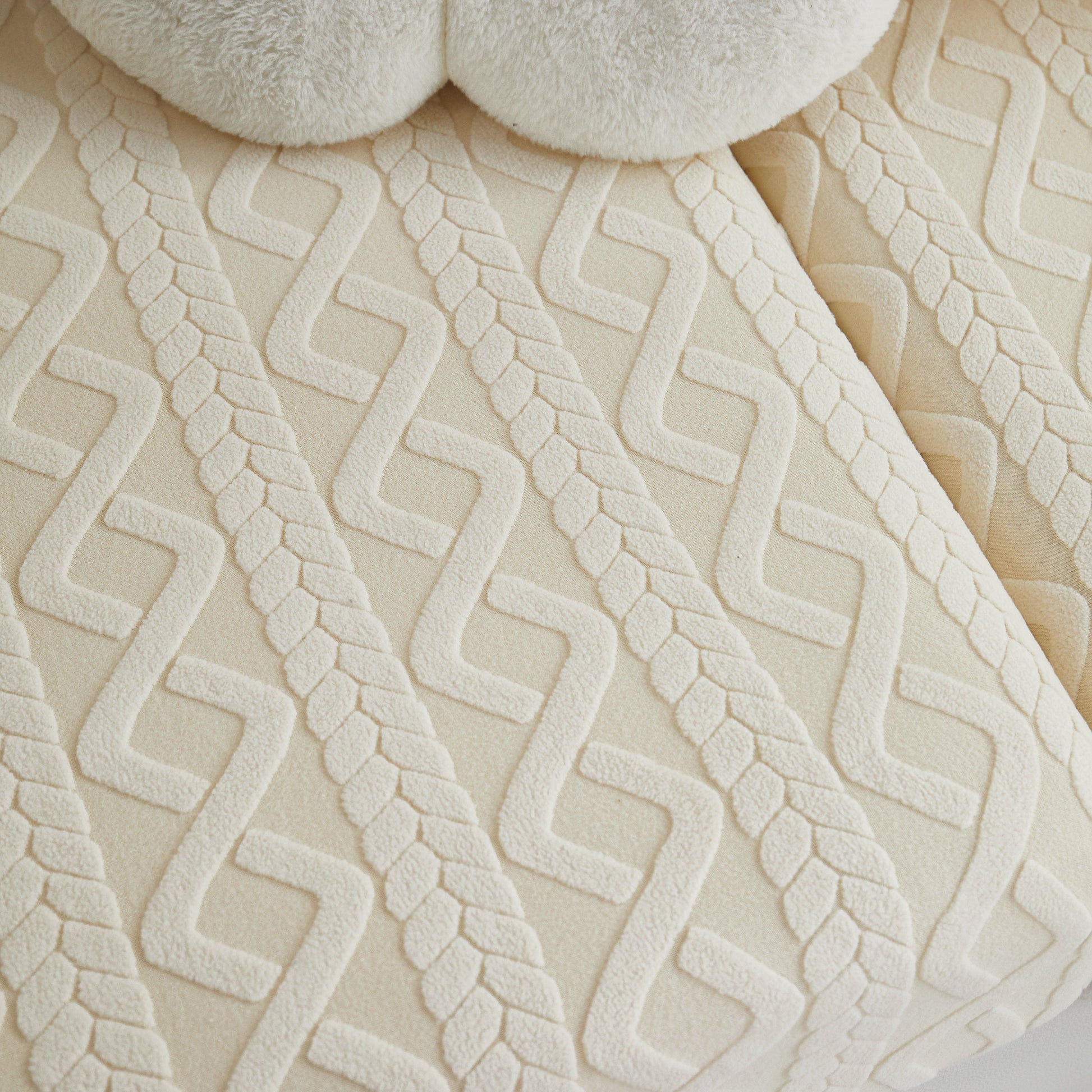 Stretch Couch Seat Cushion Covers, Sofa Slipcover Sofa Cover Soft Flexibility with Elastic Bottom in a textured pattern.