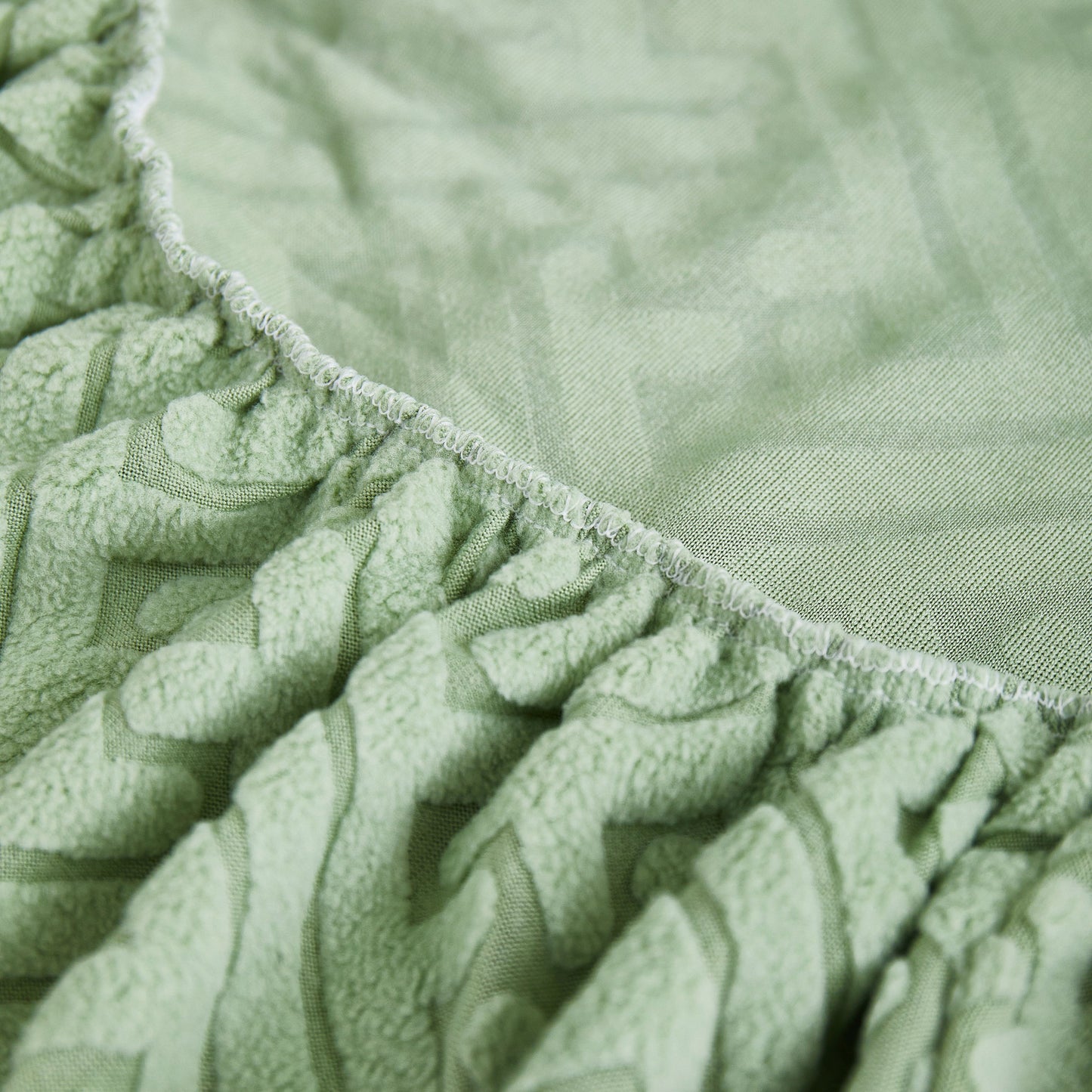 Close-up of high-quality fabric on Stretch Sofa Covers with Skirt for Couch Seat and Cushion, Chaise, Sectional, 1/2/3/4 Seater Sofas.