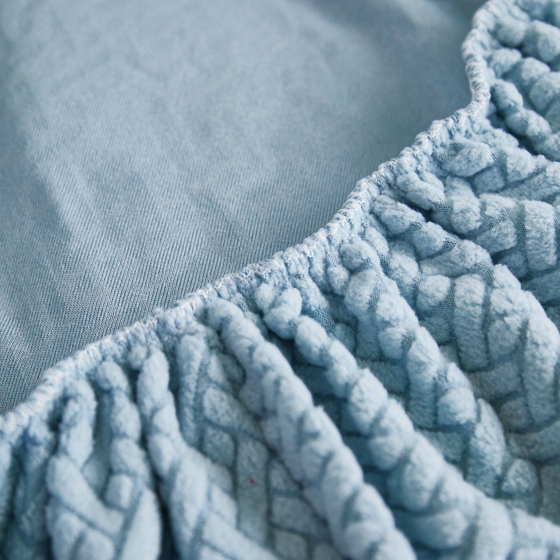 Close-up of a textured polar fleece fabric used in Tailored Sofa Cushion Covers Stretch Couch Seat Covers with Skirt for Sectional Sofas.