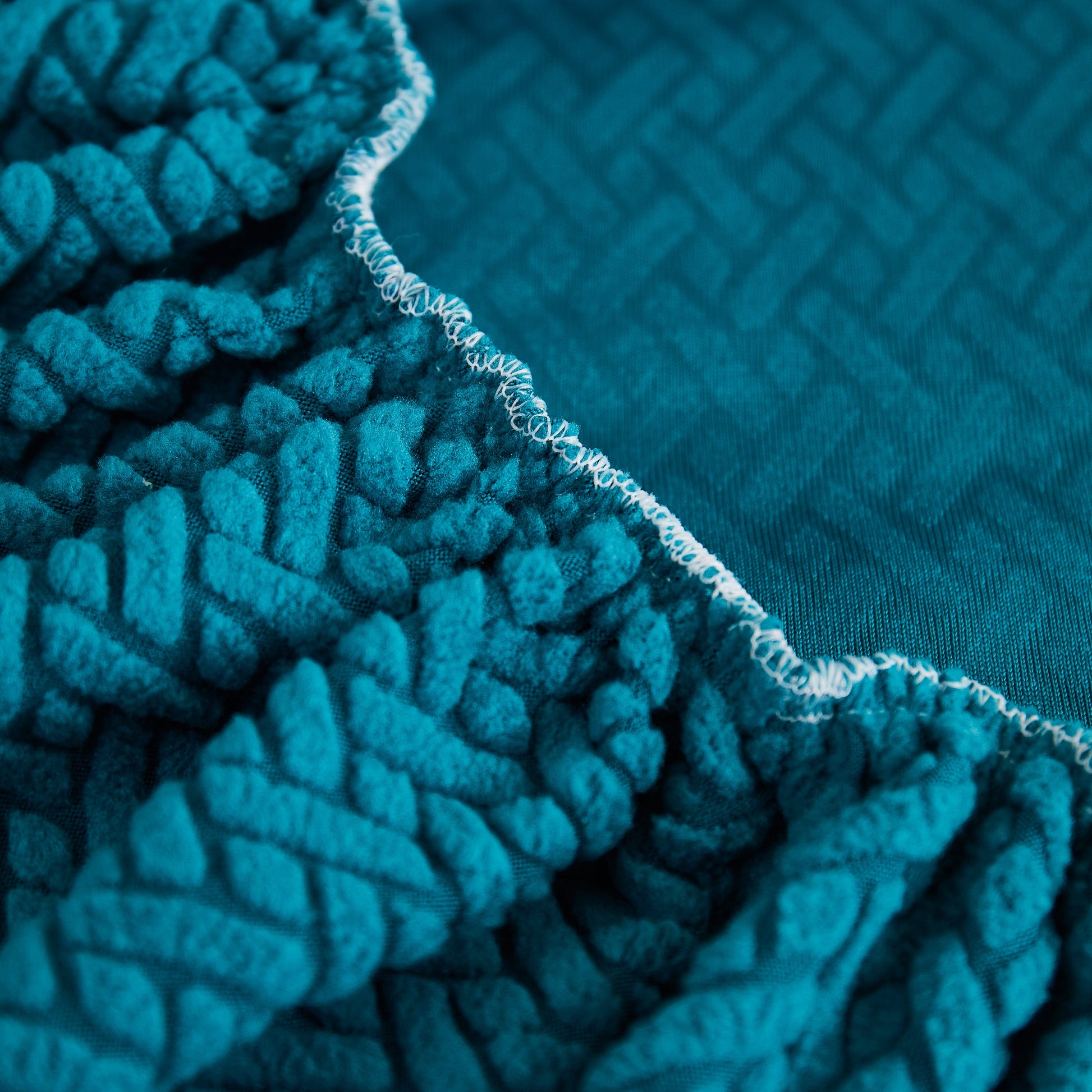 Close-up of premium polar fleece fabric used in Tailored Sofa Cushion Covers Stretch Couch Seat Covers with Skirt for Sectional Sofas